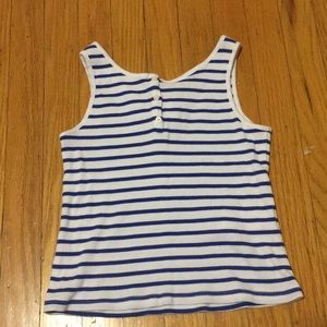 Blue and white striped tank top